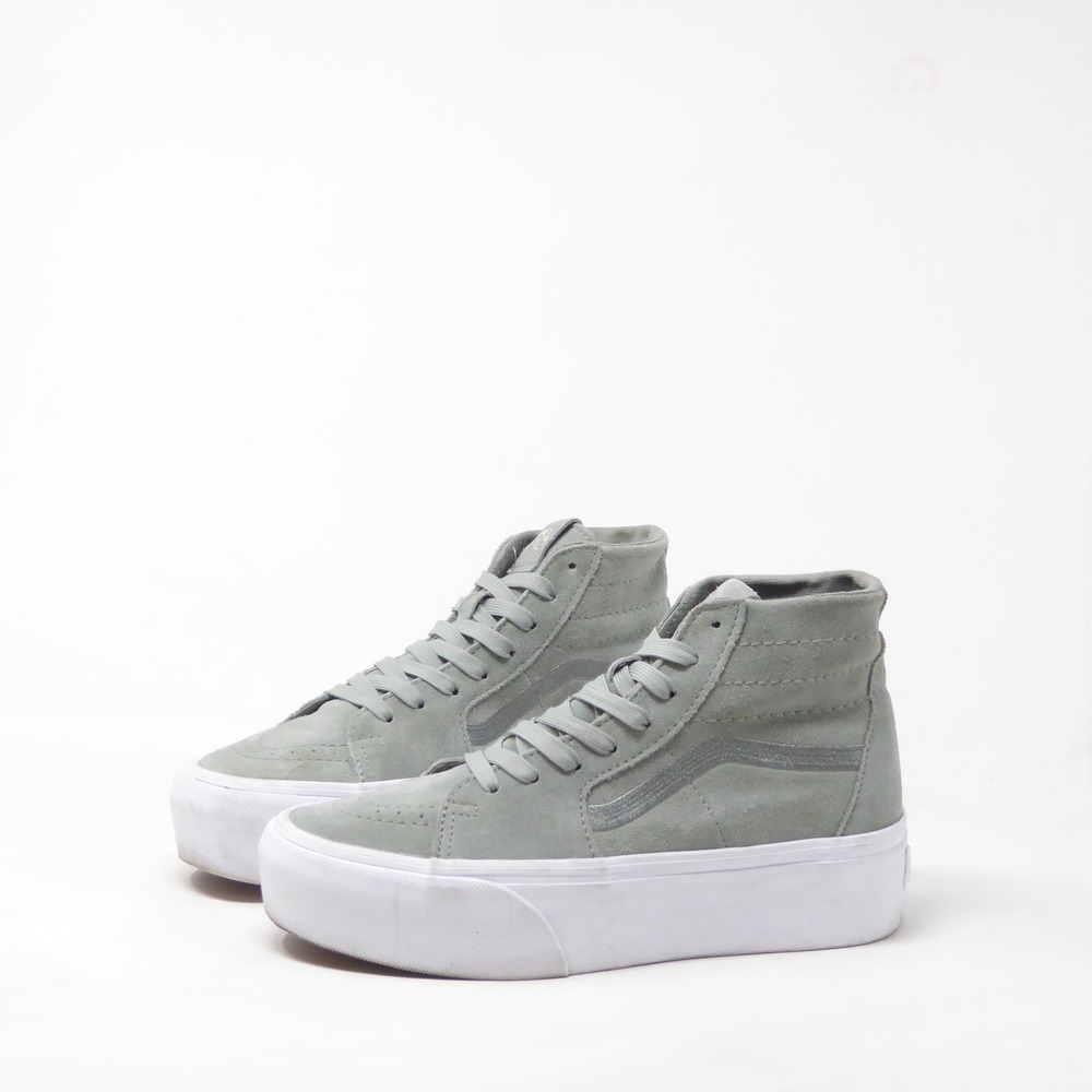 Vans Women Sneaker Green Suede Platform Sk8-Hi Tapered Stackform Size 8